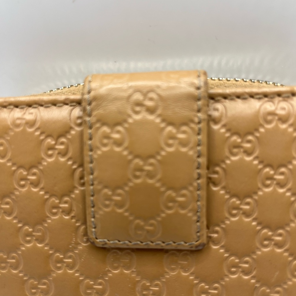 Auth Gucci Shima Micro Gucci Sima Bifold Compact Wallet light brown leather - Picture 5 of 11